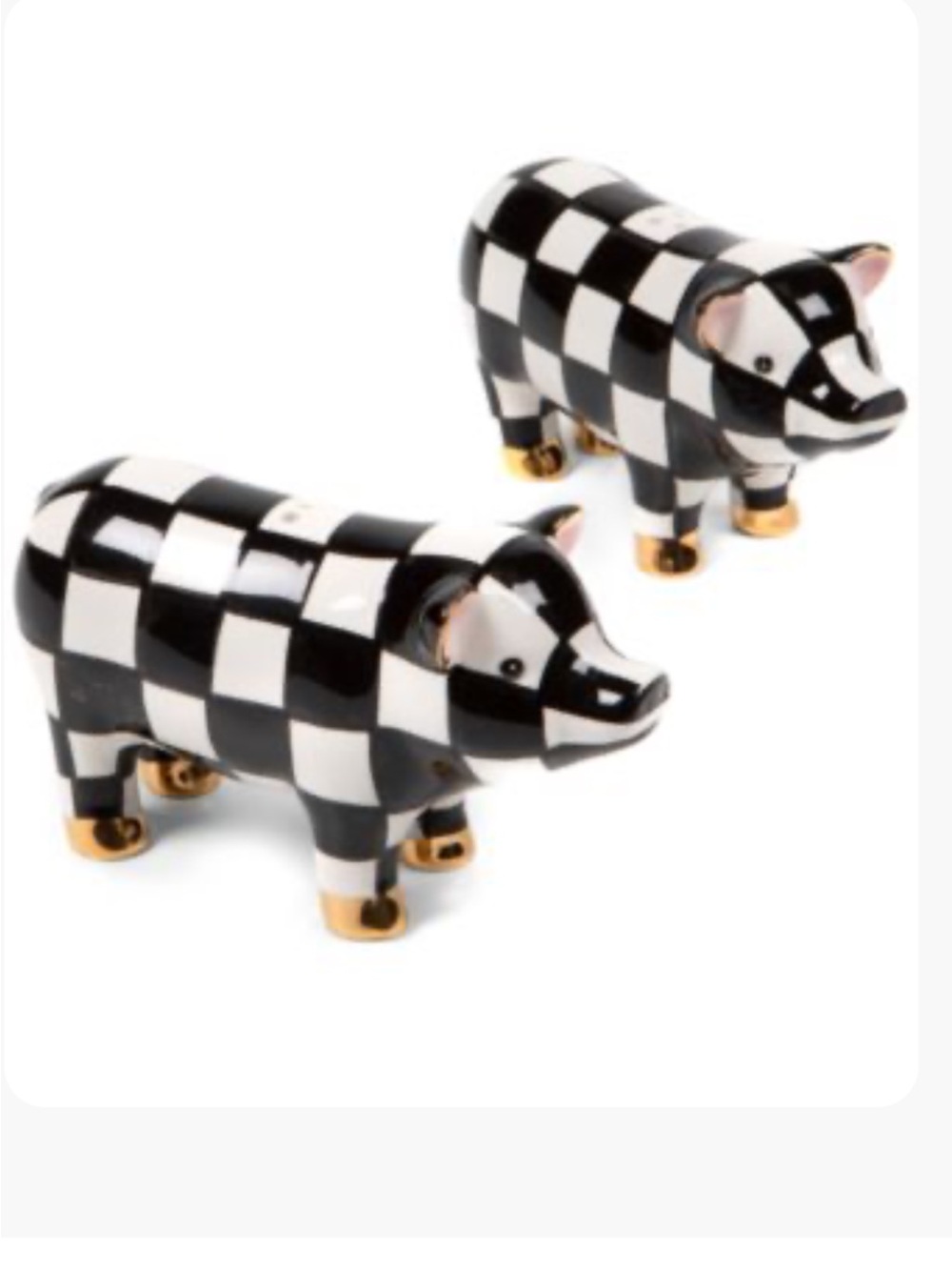 MacKenzie-Childs Courtley Check Salt & Pepper Set NWT